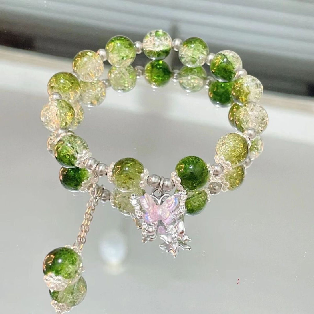 Fairy Butterfly Glass Beads Bracelet