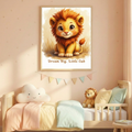 Baby lion printable wall art poster with cute cub illustration for nursery room decor