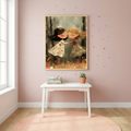 Dancing girls wall art poster with whimsical illustration for nursery room decor