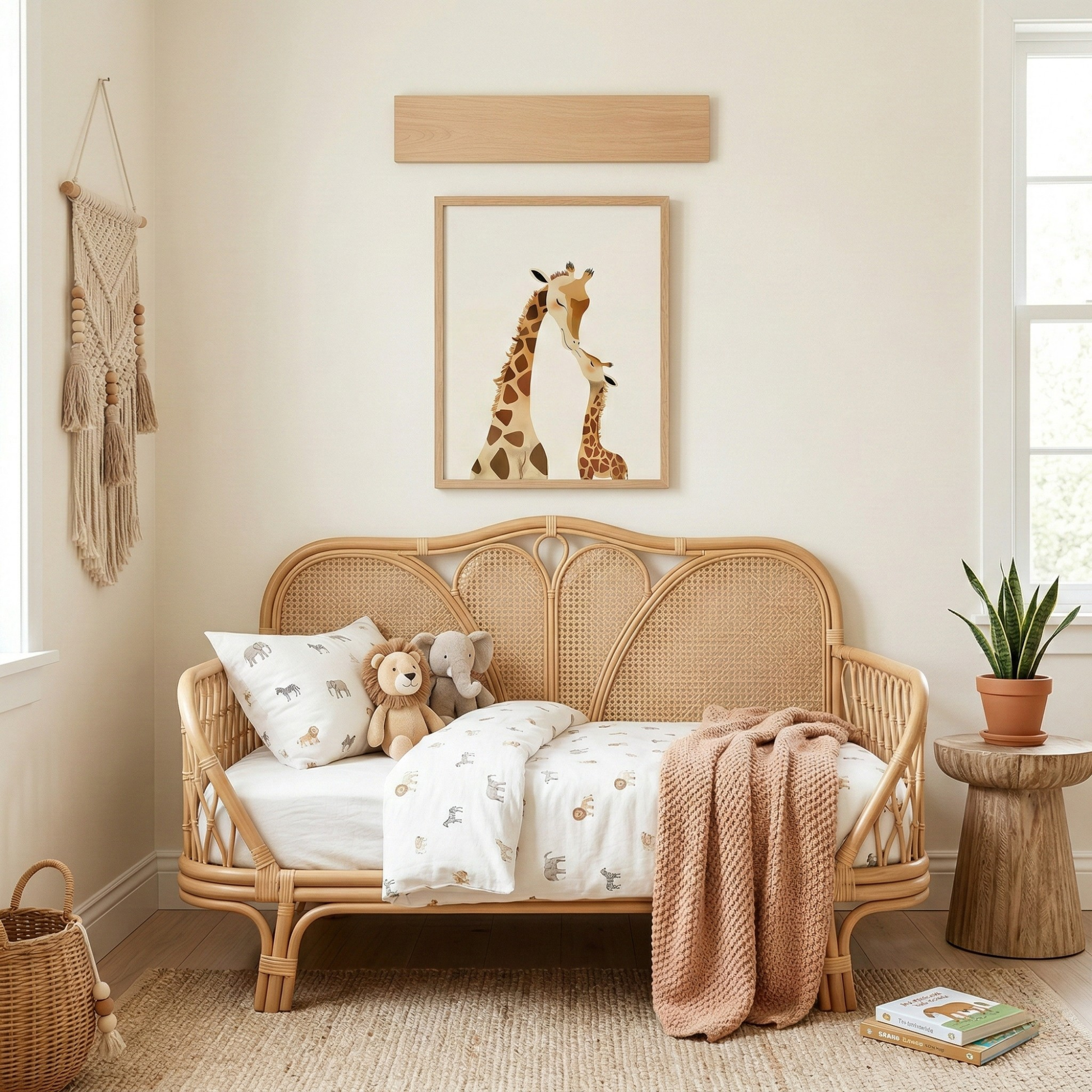 Kissing giraffe posters with mother and baby safari wall art for nursery decor