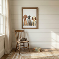 Vintage dogs poster with classic canine illustration for nursery wall art decor