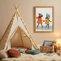 Winter best friend besties poster with kids ice skating nursery wall art decor